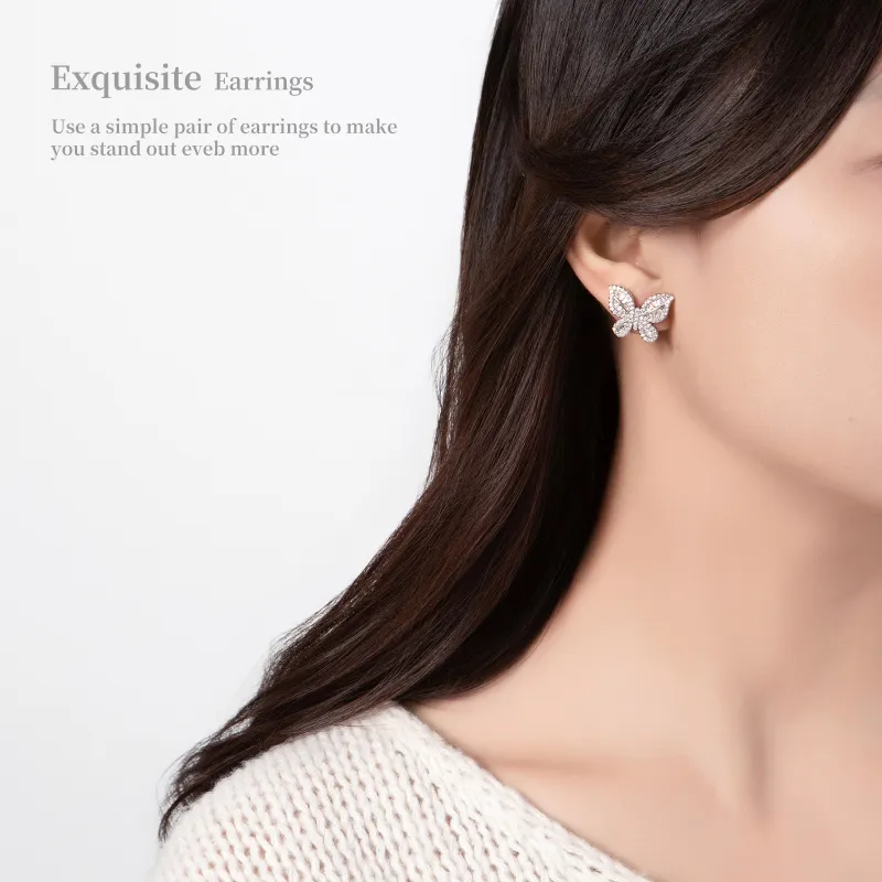 BING STUDIO 925 Silver Needles Stud Earrings Women's-1