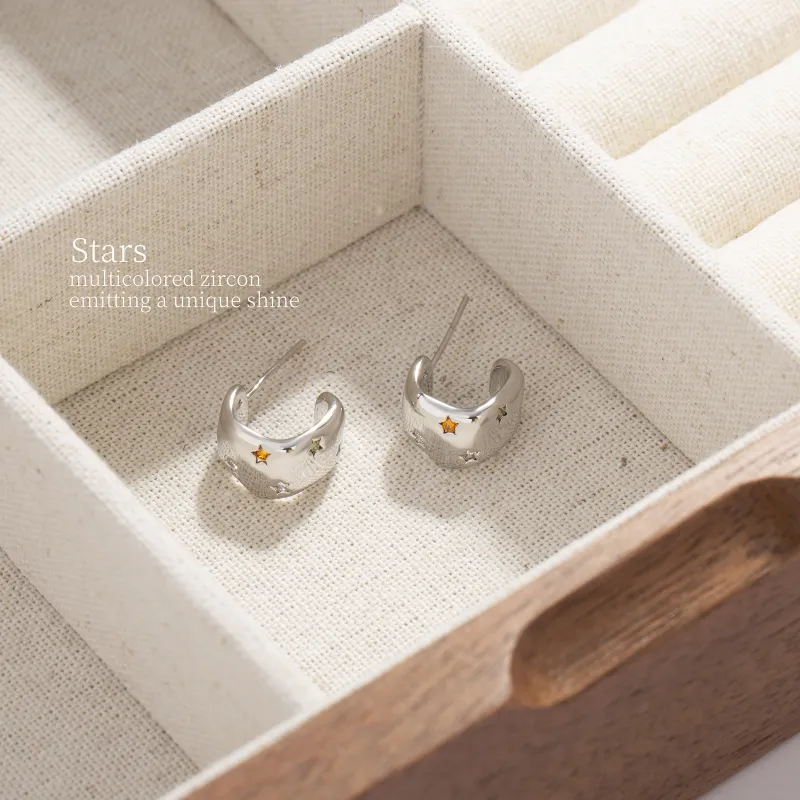 BING STUDIO 925 Silver Needles Stud Earrings Women's-3