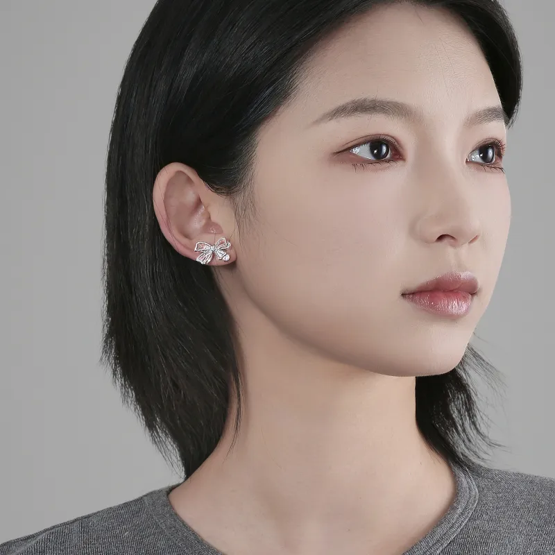 BING STUDIO S925 Silver Stud Earrings Women's-1