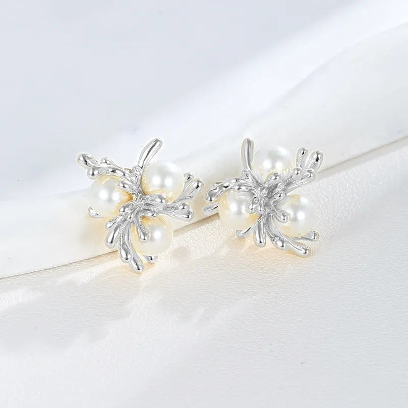 BING STUDIO 925 Silver Needles Stud Earrings Women's-1