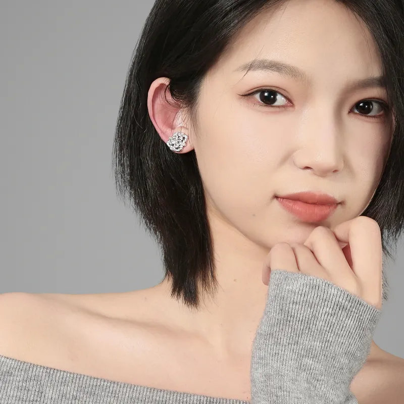BING STUDIO 925 Silver Needles Stud Earrings Women's-1