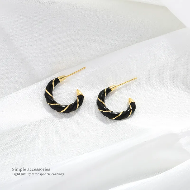BING STUDIO S925 Silver Stud Earrings Women's-2