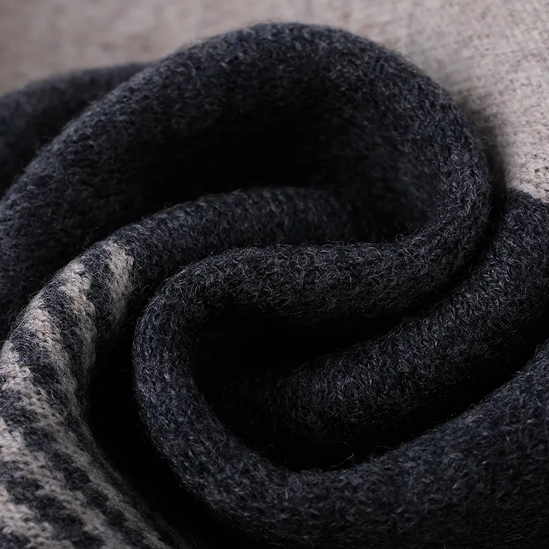 LIBO Sheep Wool Knit Scarves Men's-6