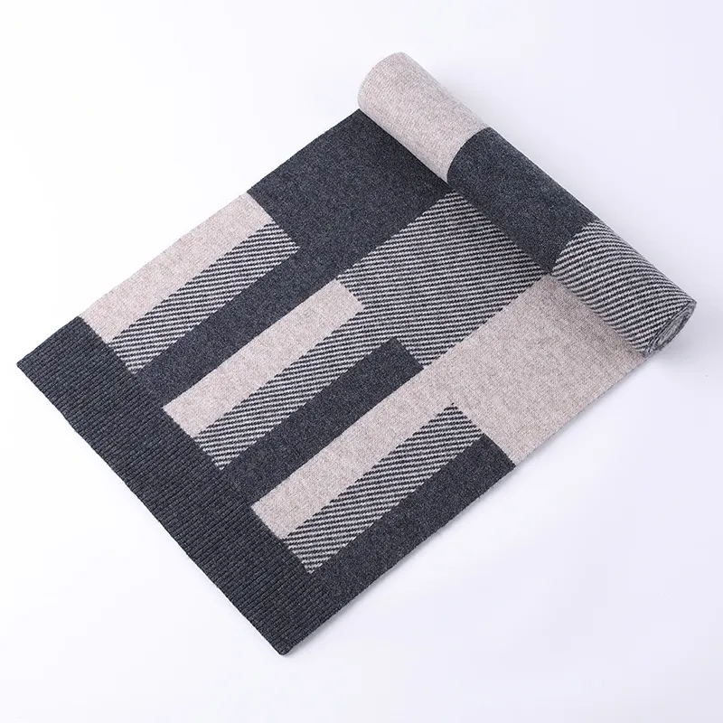 LIBO Sheep Wool Knit Scarves Men's-3