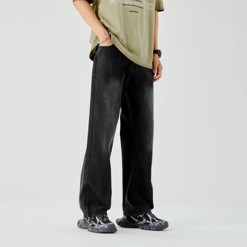 THREE-BODY Jeans Unisex Black Gray-7