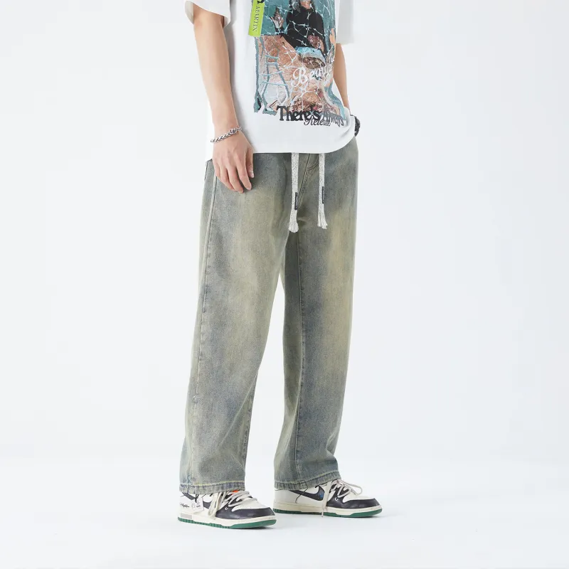 THREE-BODY Jeans Unisex Yellow Mud-8