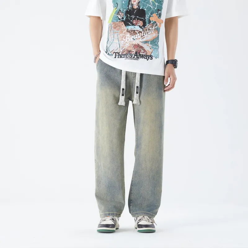 THREE-BODY Jeans Unisex Yellow Mud-2