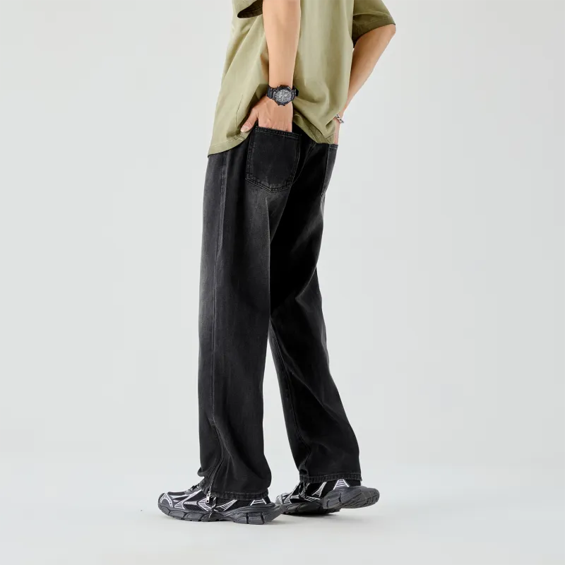 THREE-BODY Jeans Unisex Black Gray-9
