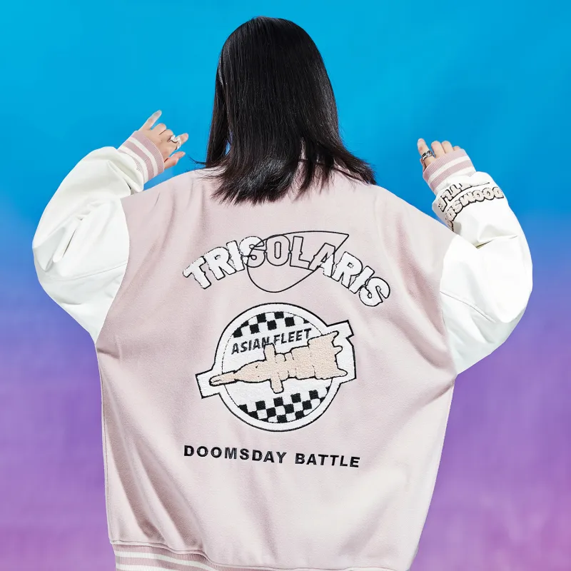 THREE BODY Baseball Jacket Unisex-4