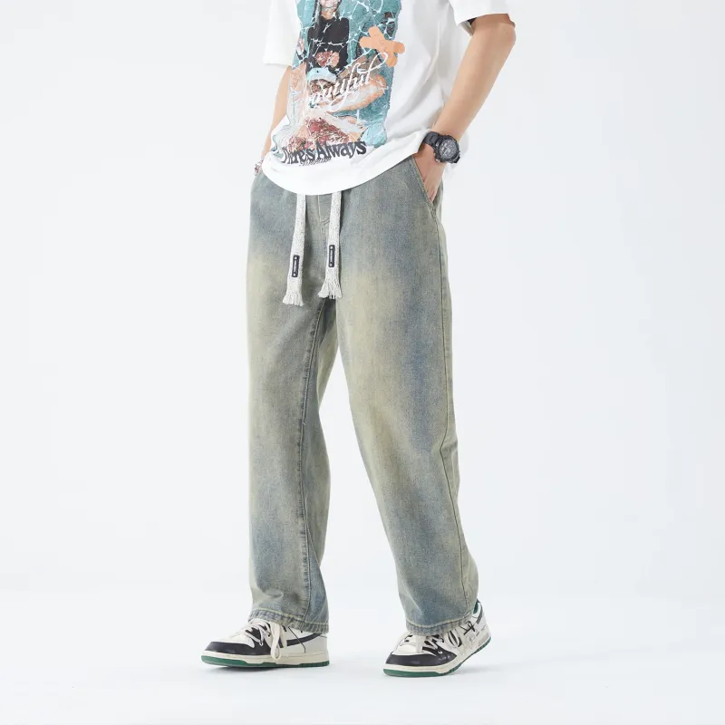 THREE-BODY Jeans Unisex Yellow Mud-4