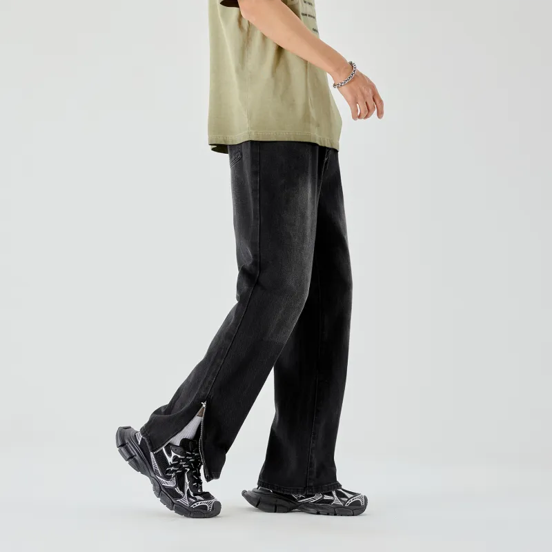 THREE-BODY Jeans Unisex Black Gray-8