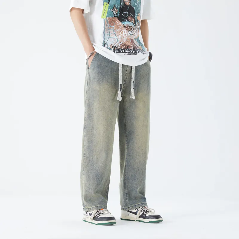 THREE-BODY Jeans Unisex Yellow Mud-7