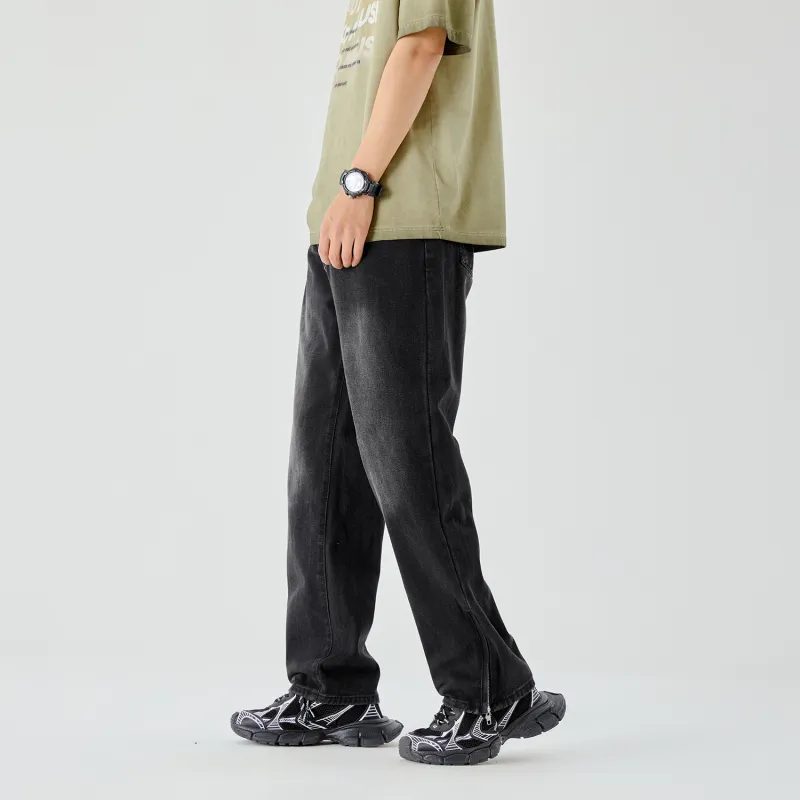 THREE-BODY Jeans Unisex Black Gray-5