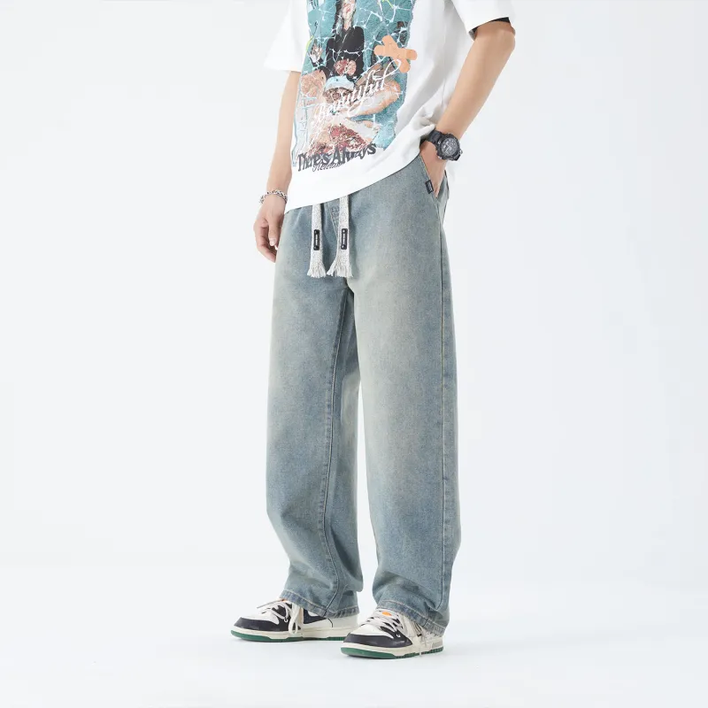 THREE-BODY Jeans Unisex Washed Color-3