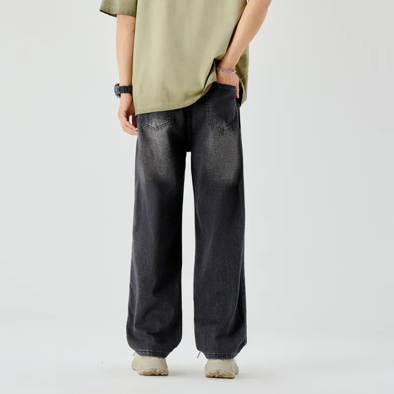 THREE-BODY Jeans Unisex Distressed Gray-7
