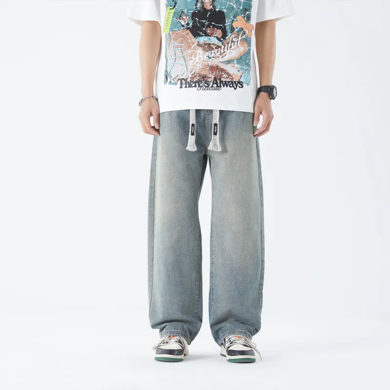 THREE-BODY Jeans Unisex Washed Color-2