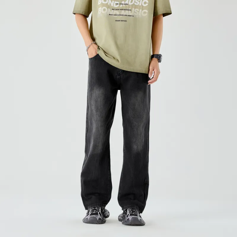 THREE-BODY Jeans Unisex Black Gray-3