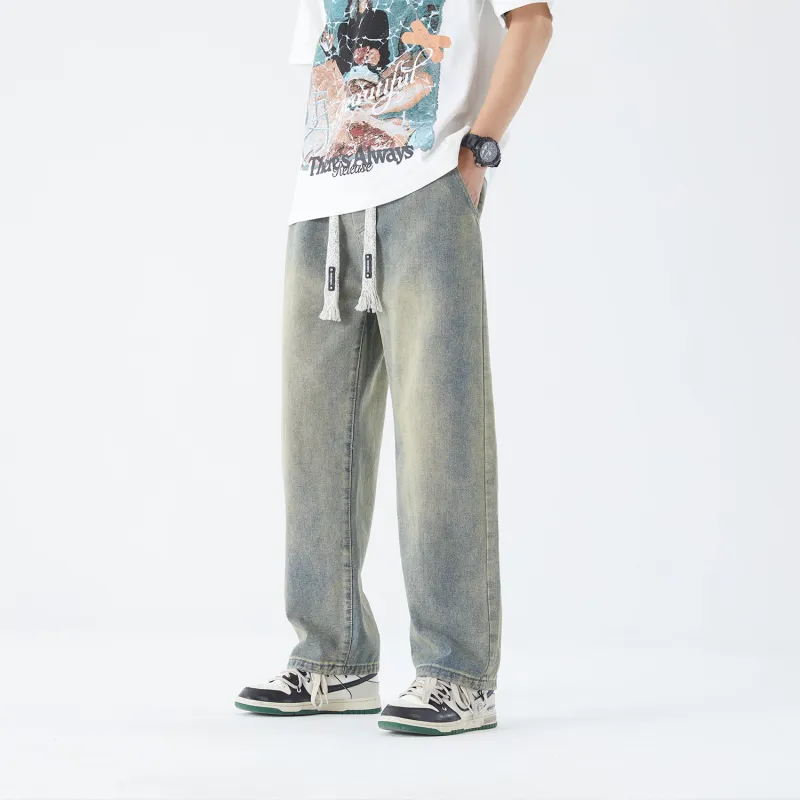 THREE-BODY Jeans Unisex Yellow Mud-9