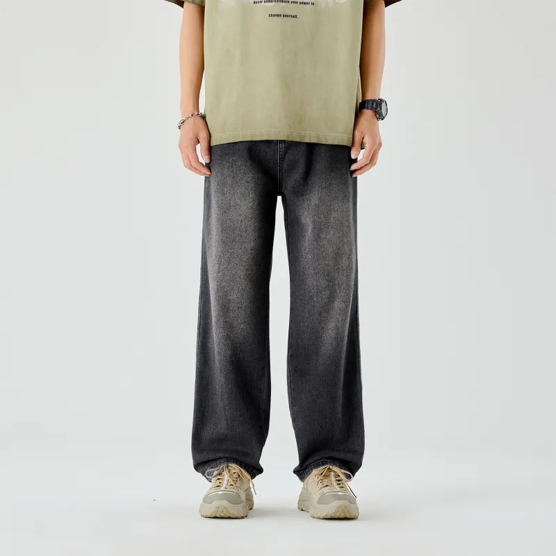 THREE-BODY Jeans Unisex Distressed Gray-2