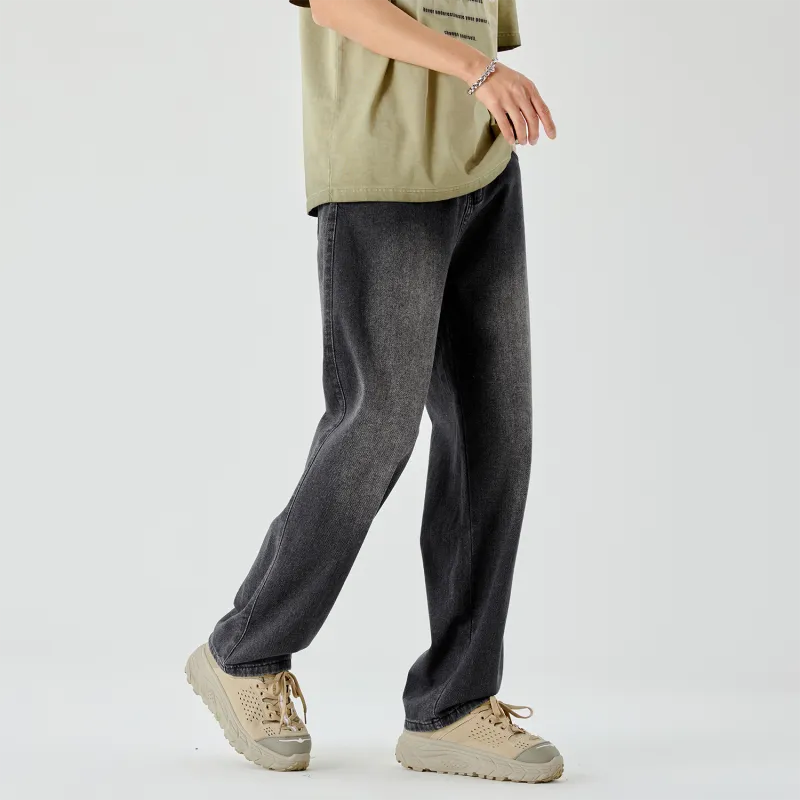 THREE-BODY Jeans Unisex Distressed Gray-9