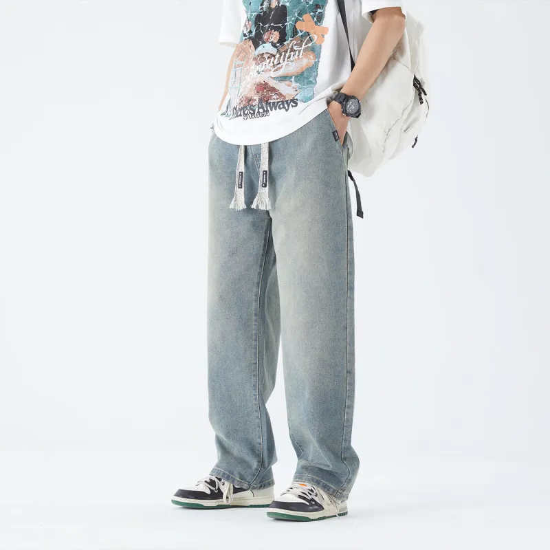 THREE-BODY Jeans Unisex Washed Color-8