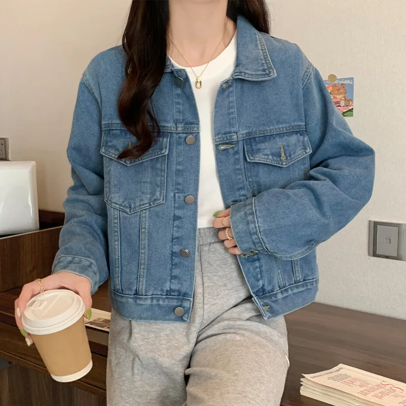 JEANSWEST Denim Jacket Women's Light Blue-3