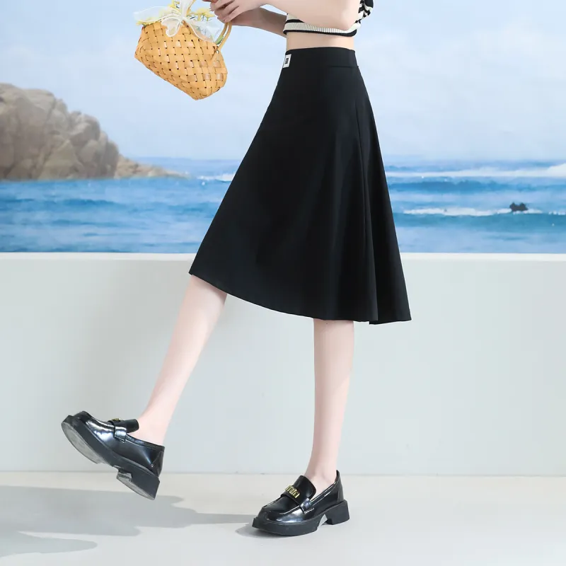 JEANSWEST Anti Aging Fashion Cooling Five Button Solid Color Commute Versatile Soft Comfortable Summer Women's Black-3