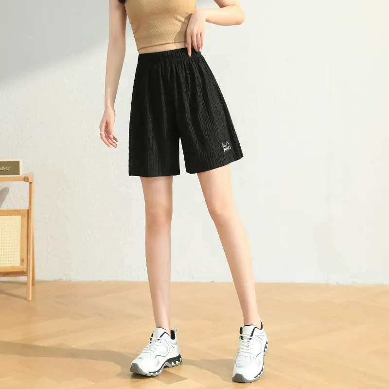 Jean West Resort Style Solid Color High Rise Knee Length Pants Outerwear Thin Petite Summer Women's Apricot-4
