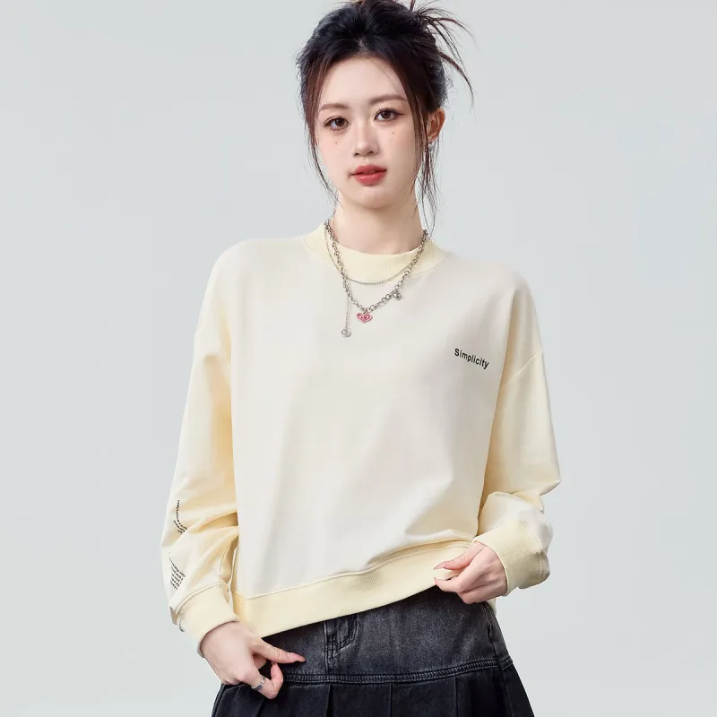 JEANSWEST Sweatshirt Spring Women's Apricot-8