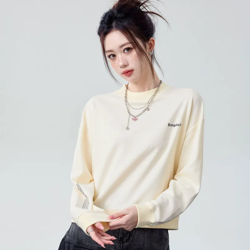 JEANSWEST Sweatshirt Spring Women's Apricot-3