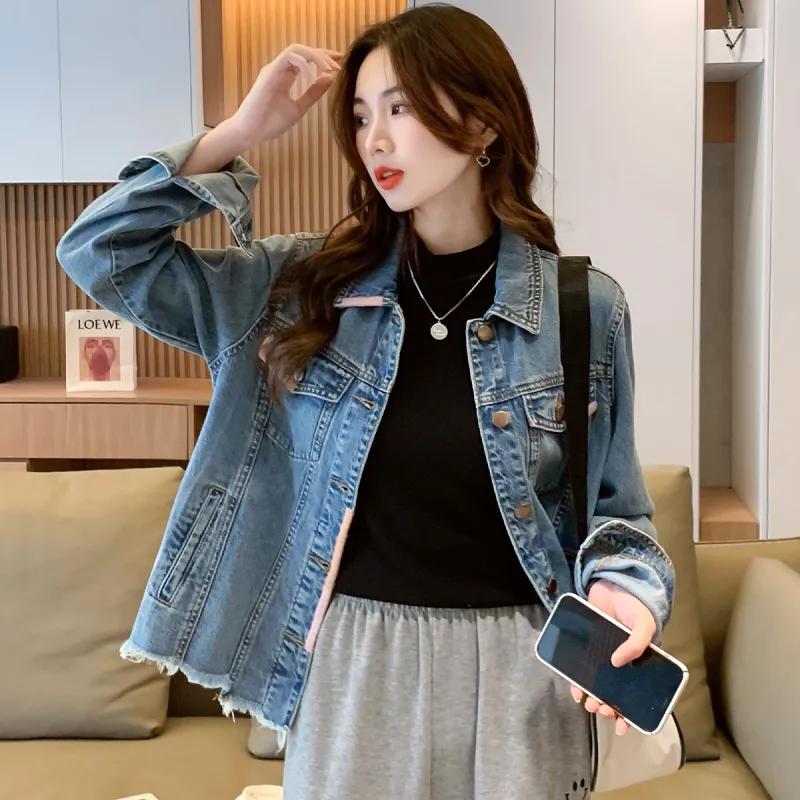 JEANSWEST Denim Jackets Women's Light Blue-4