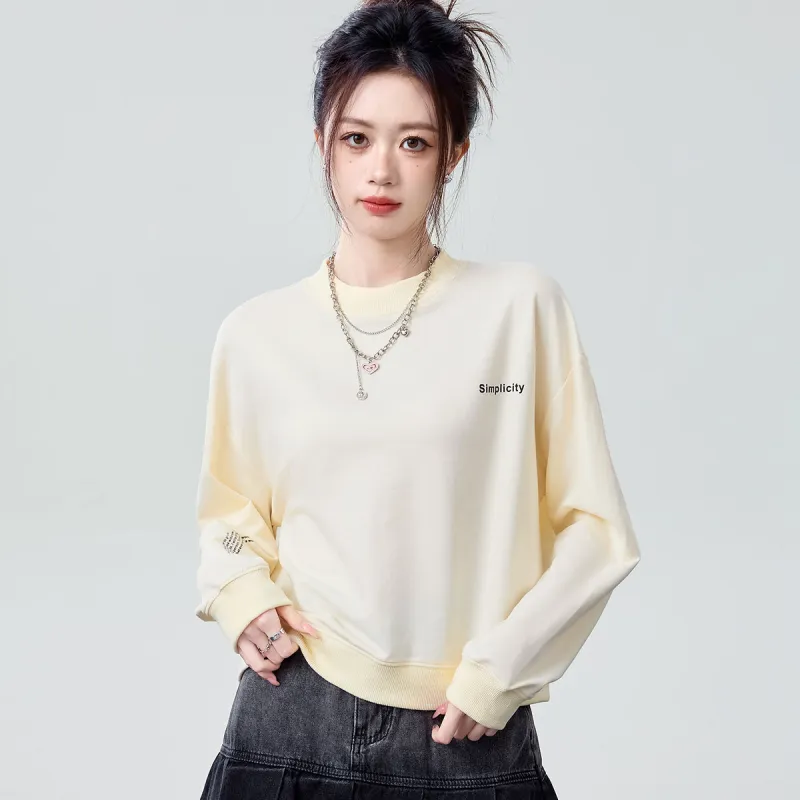 JEANSWEST Sweatshirt Spring Women's Apricot-4