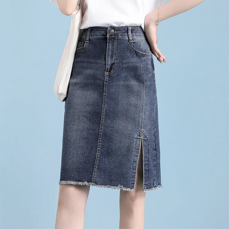JEANSWEST Denim Short Skirts Women's Dark Blue-3