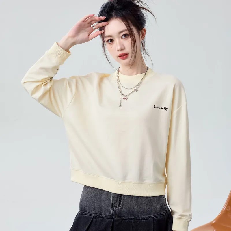 JEANSWEST Sweatshirt Spring Women's Apricot-2