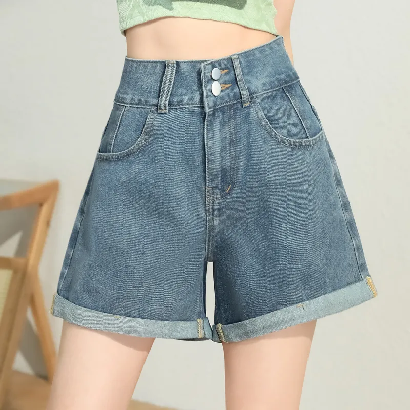 JEANSWEST Denim Shorts Women's Denim Blue-5