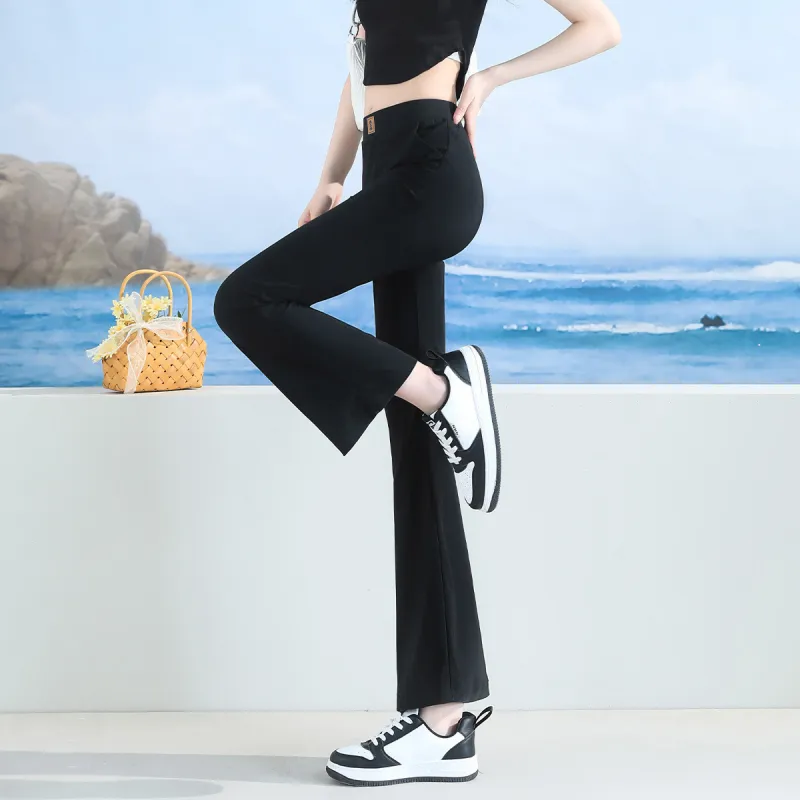 JEANSWEST Casual Pants Summer Women's Black-3