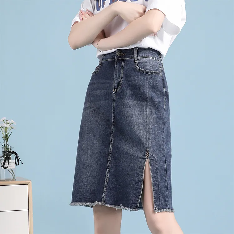 JEANSWEST Denim Short Skirts Women's Dark Blue-2