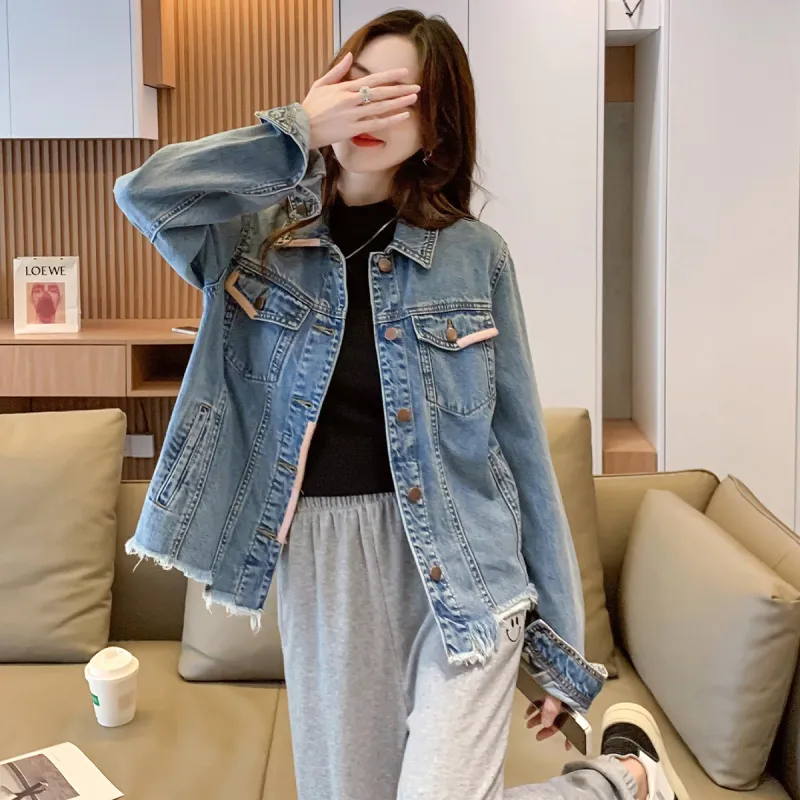 JEANSWEST Denim Jackets Women's Light Blue-6