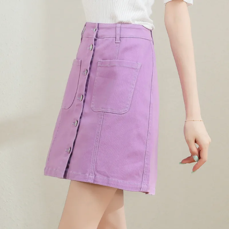 JEANSWEST Trendy Sweet Style Minimalist Style Breathable Solid Color Versatile Button Down Summer Women's Pink-6