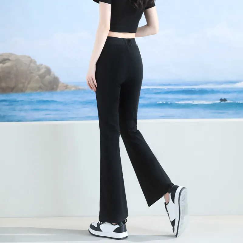JEANSWEST Casual Pants Summer Women's Black-4