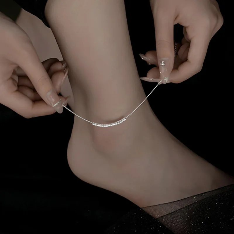 Zhiyu Anklets Women's Silver White-1