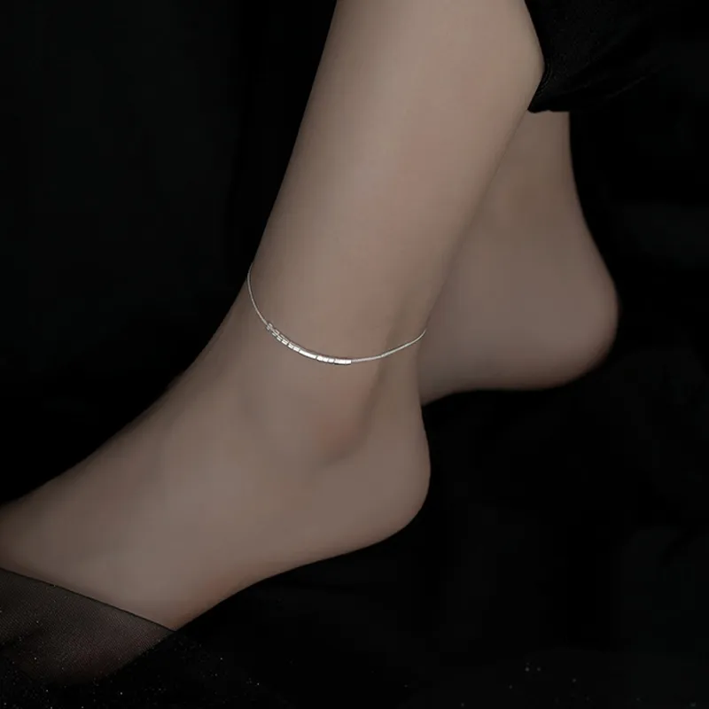 Zhiyu Anklets Women's Silver White-2