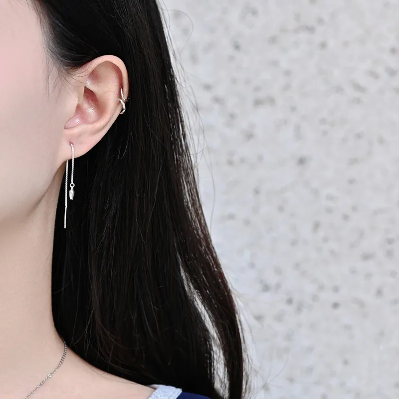 Zhiyu 999 Fine Silver Drop Earrings Women's-3