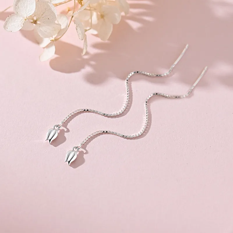 Zhiyu 999 Fine Silver Drop Earrings Women's-2