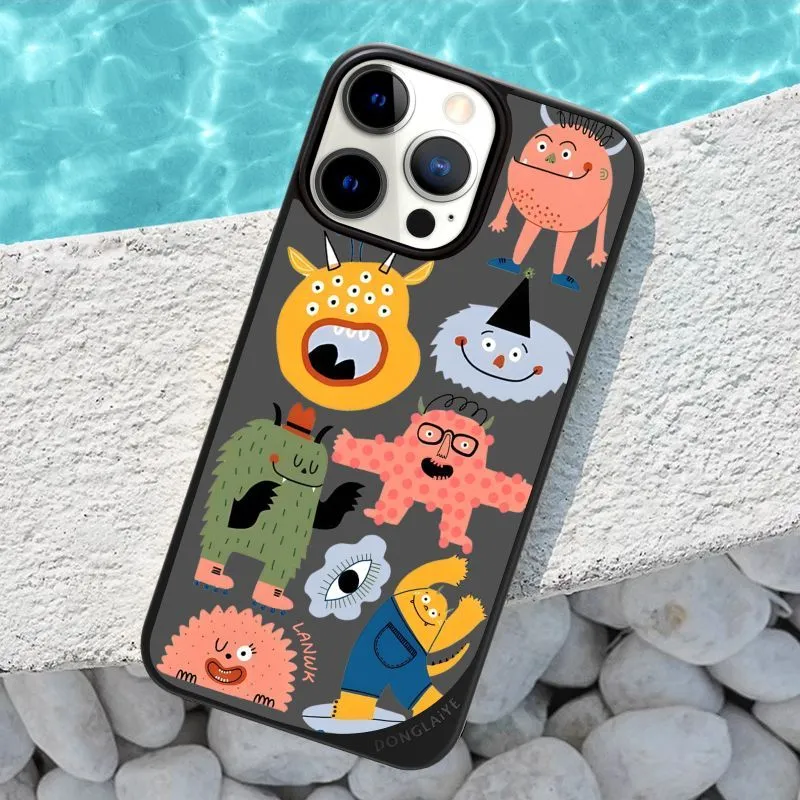 LANWK Glass Material Weird World Phone Case Compatible With Apple IPhone 13/14/15/16/Pro/Pro Max-3