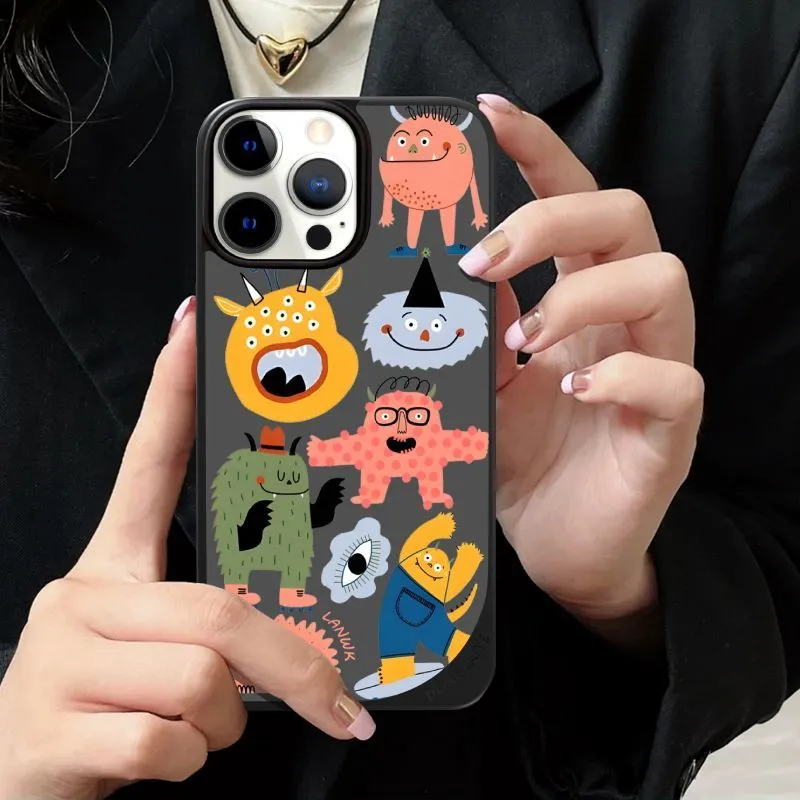 LANWK Glass Material Weird World Phone Case Compatible With Apple IPhone 13/14/15/16/Pro/Pro Max-2