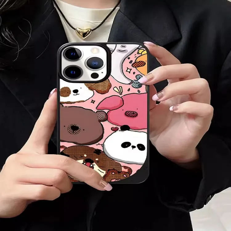 LANWK Glass Material Jungle Party Phone Case Compatible With IPhone 14/15/16/Pro/Pro Max-4