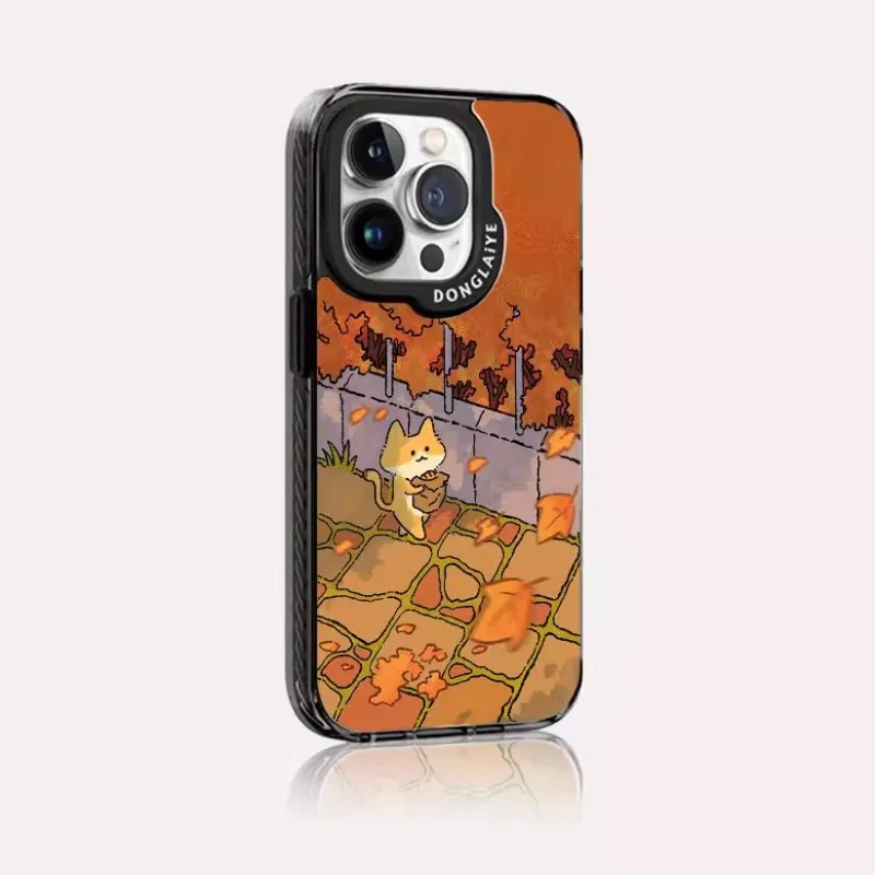 LANWK Glass Material Autumn Is Here Phone Case Compatible With Apple IPhone 13/14/15/16/Pro/Pro Max Anti Drop Magnetic-9