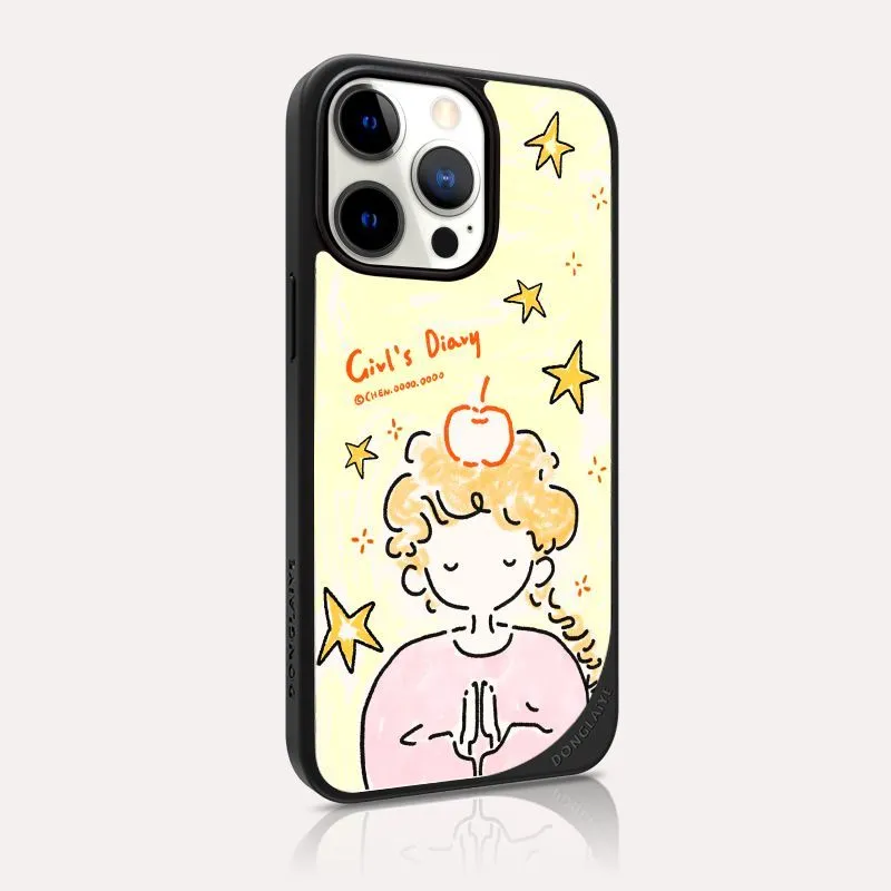 LANWK Glass Material Apple Wish Phone Case Compatible With Apple IPhone 14/15/16 Pro/Max With Magnetic Advanced Touch-14