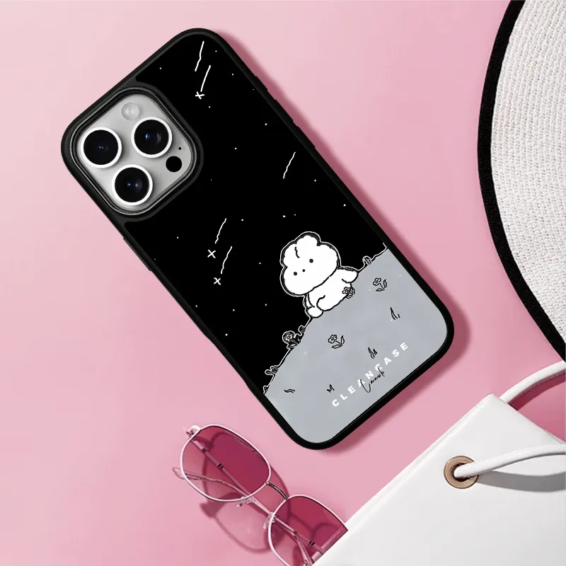 LANWK Glass Material Gazing At The Starry Sky Magnetic Phone Case Compatible With Apple IPhone 14/15/16/Pro/Pro Max-10